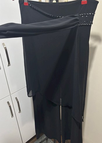 Siyah Şalvar Kumaş Pantolon - Görsel 3