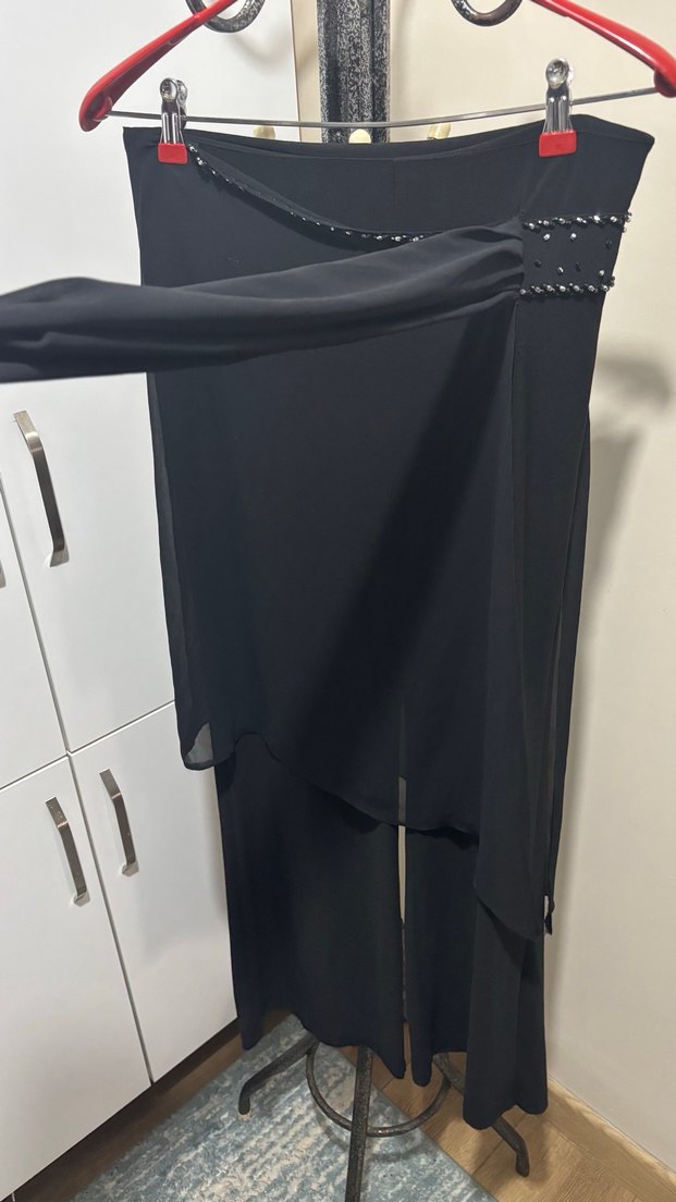 Siyah Şalvar Kumaş Pantolon - Görsel 3