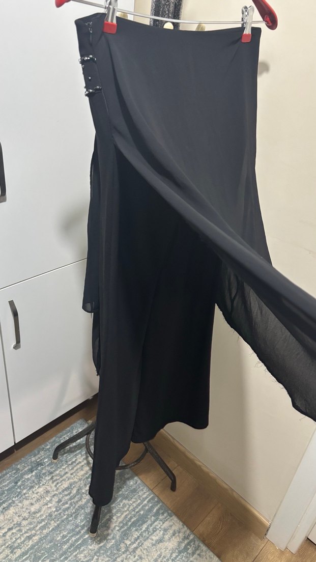 Siyah Şalvar Kumaş Pantolon - Görsel 5