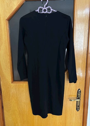 Uzun Kollu Siyah Kadın Kalem Elbise - Görsel 2