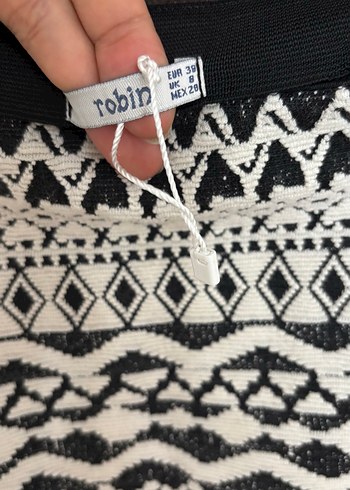 Robin Marka Desenli Örme Kalem Etek - Görsel 3