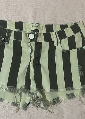 Kikiriki Zebra Desenli Düşük Bel Mini Şort