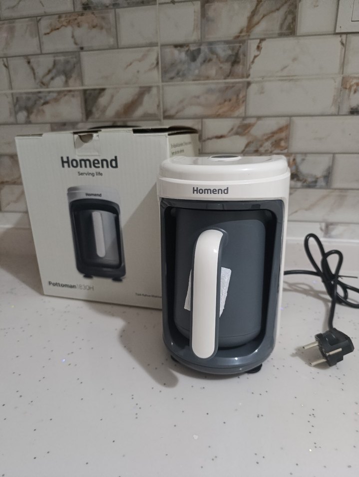 Homend Beyaz Gri Kahve Makinesi - Görsel 3