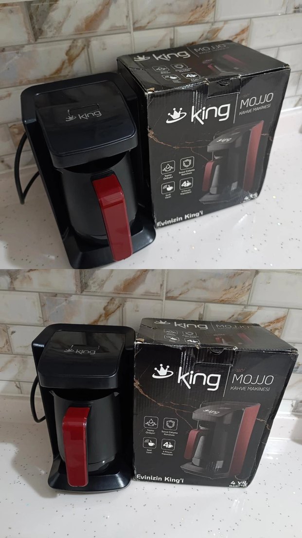Kırmızı King Kahve Makinesi - Görsel 3