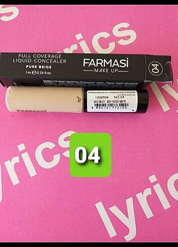 Farmasi Concealer 4 numara pure beige goz altı kapatici sıfır ürün. md i