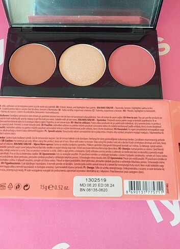 Farmasi 3 lu yuz paleti allik bronzer highlighter