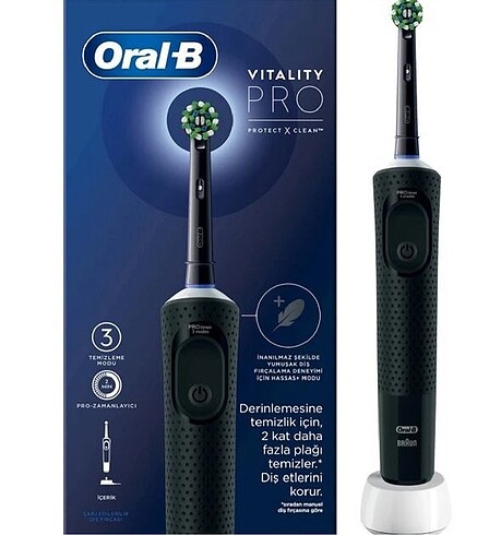 Oral-B Oral-B D103 Vitality Pro Cross Action Şarjlı Diş Fırçası - Siyah