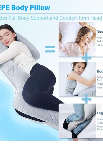 Gri Yan Yatanlar İçin Hamile ve Emzirme Yastığı 170CM - Görsel 3