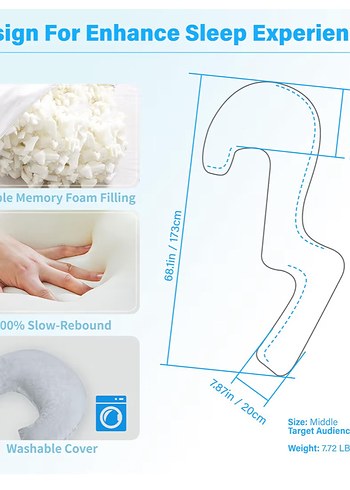 Gri Yan Yatanlar İçin Hamile ve Emzirme Yastığı 170CM - Görsel 2