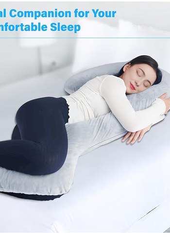 Gri Yan Yatanlar İçin Hamile ve Emzirme Yastığı 170CM - Görsel 6