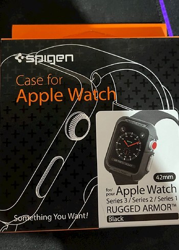 Spigen Apple Watch 42mm Kılıf Rugged Armor Matte Black Sıfır! - Görsel 6