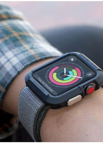 Spigen Apple Watch 42mm Kılıf Rugged Armor Matte Black Sıfır! - Görsel 5