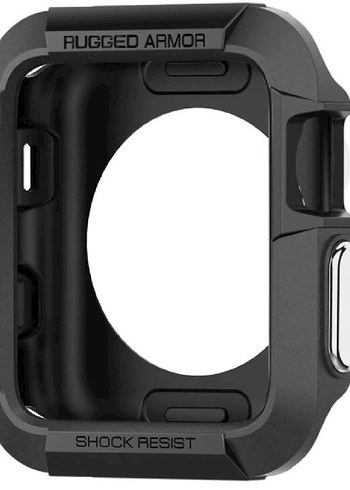 Spigen Apple Watch 42mm Kılıf Rugged Armor Matte Black Sıfır! - Görsel 2