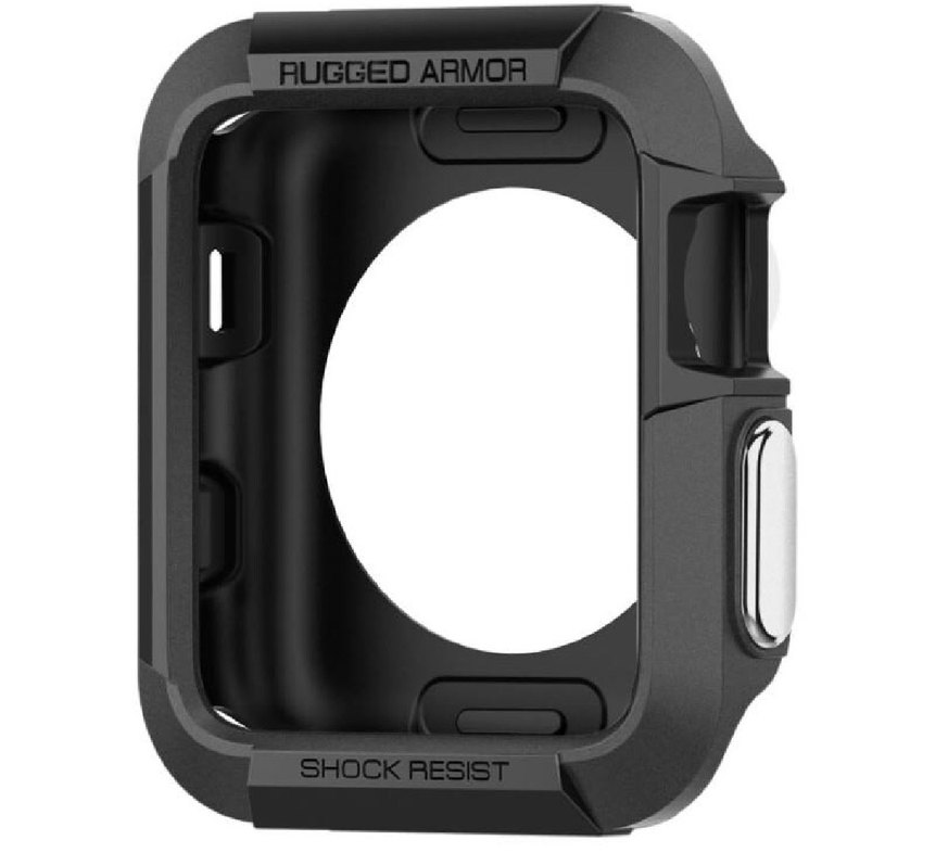 Spigen Apple Watch 42mm Kılıf Rugged Armor Matte Black Sıfır! - Görsel 2