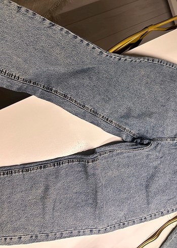 Gri Midi Kesim Yırtmaçlı Kadın Denim Pantolon - Görsel 2