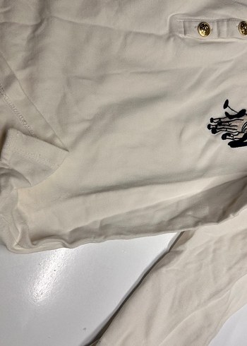 Kızlar için Beyaz Polo Tişört, Kısa Kollu, Nakışlı - Görsel 3