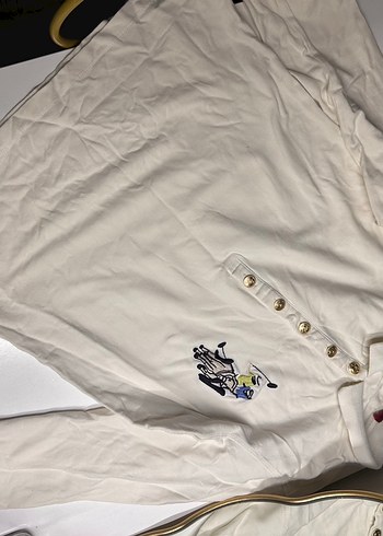 Kızlar için Beyaz Polo Tişört, Kısa Kollu, Nakışlı - Görsel 2