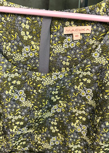 Machka çiçek jakarlı elbise - Görsel 2