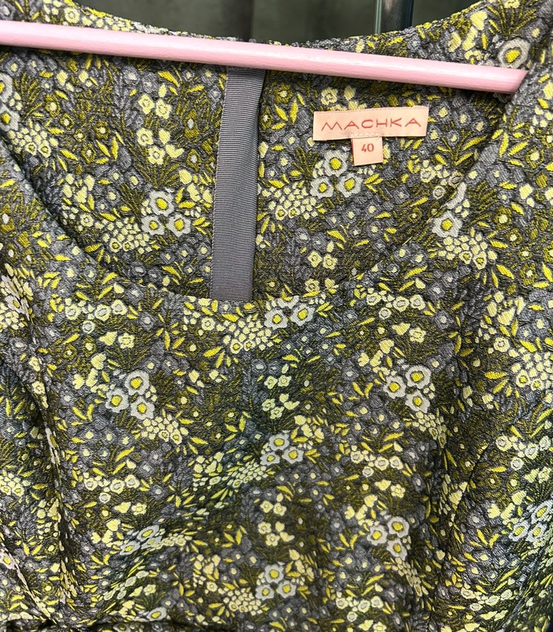 Machka çiçek jakarlı elbise - Görsel 2