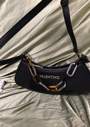 Valentino Zincir Detaylı Siyah Deri Kadın Çanta - Görsel 3