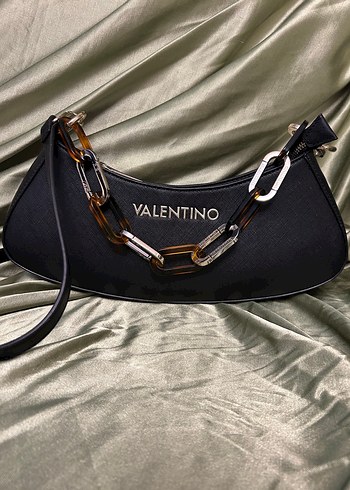 Valentino Zincir Detaylı Siyah Deri Kadın Çanta - Görsel 2