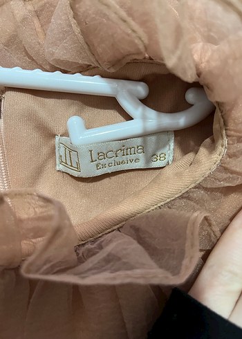 Bej Uzun Kat Katlı  Kadın Elbise - Görsel 6