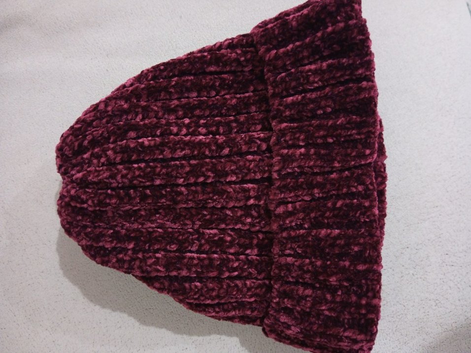 Bordo Kadın Örgü Bere - Görsel 2