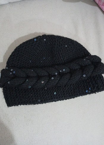 Siyah Örgü Kadın Bere - Görsel 2