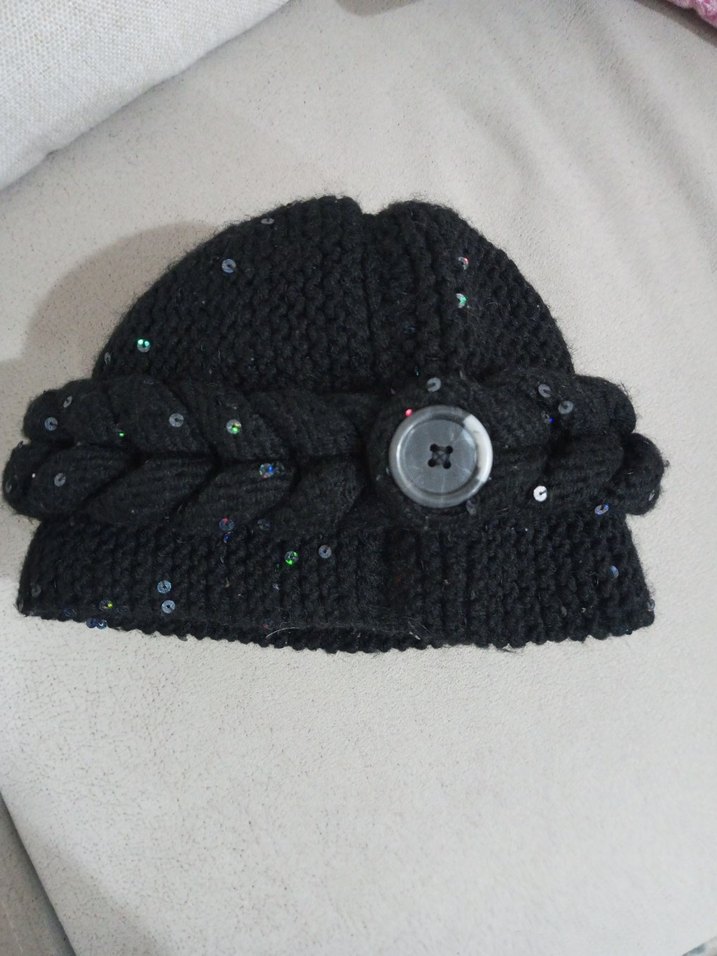 Siyah Örgü Kadın Bere - Görsel 4