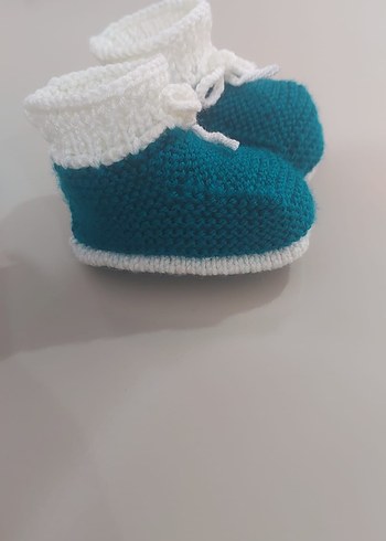 Diğer Yeşil Örgü Kız Bebek Patik