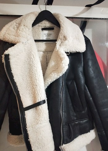 stravarius Kürk Detaylı Siyah Deri Biker Ceket