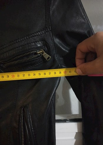 xs Beden siyah Renk Kadın Siyah Deri Biker Ceket