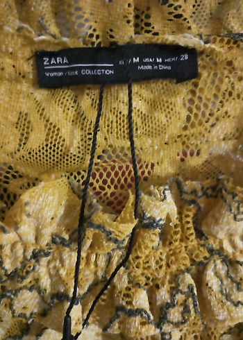 Zara Sarı Yılan Desenli Uzun Kollu Kadın Bluz