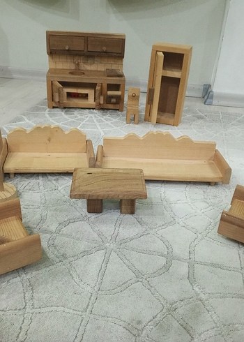 ahşap mutfak ve oturma grubu oyuncak - Görsel 16