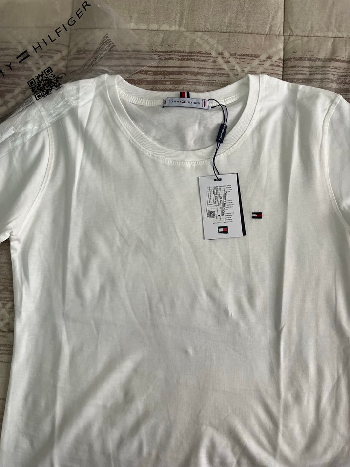 Tommy Hilfiger Beyaz kadın Kısa Kollu Tişört - Görsel 2