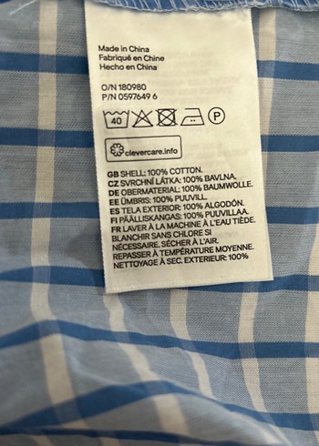 42 Beden mavi Renk Düğmeli Mavi Kareli Kadın Gömlek