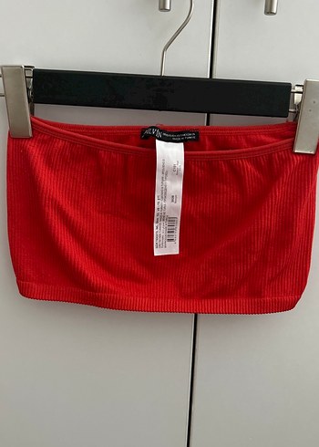 Kırmızı Kadın Bandeau Üst