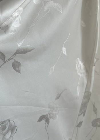 Pierre Cardin Saten Beyaz Uzun Kadın Sabahlık - Görsel 3