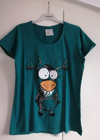m Beden Renkli Baskılı o yaka yazlık Tişörtü