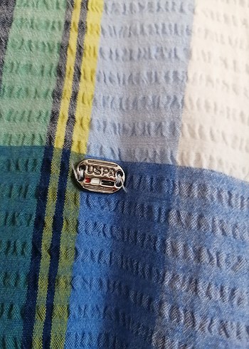 l/xl Beden Mavi Ekose U. S. POLO ASSN marka uzun kollu erkek gömlek