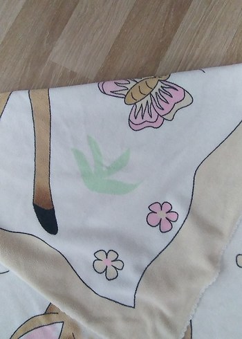 Bebek Battaniyesi, Bej, Baskılı, Yumuşak Kumaş - Görsel 3