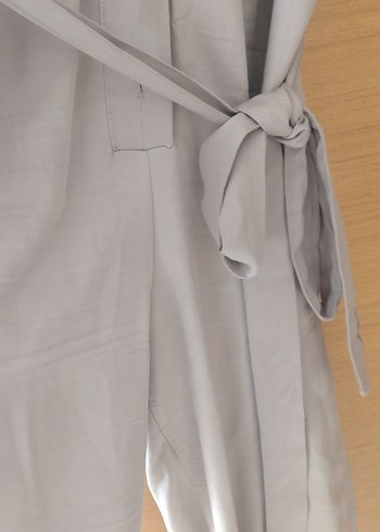 Krem renkli  Kadın Kemerli Uzun Tulum - Görsel 5