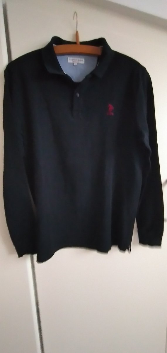 Erkek lacivert renk Uzun Kollu Polo Tişört - Görsel 2