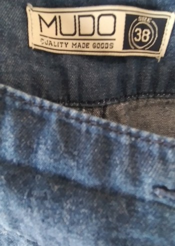 Kadın Lacivert Kemerli Mini Denim Şort - Görsel 3