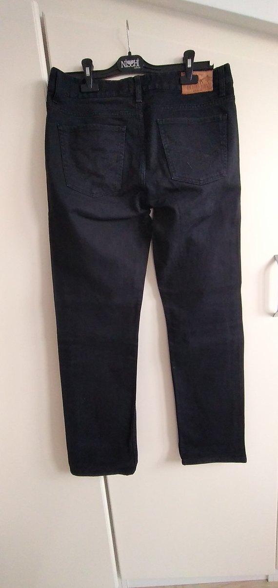 Siyah Erkek Denim Bol Kesim Midi Jean - Görsel 3