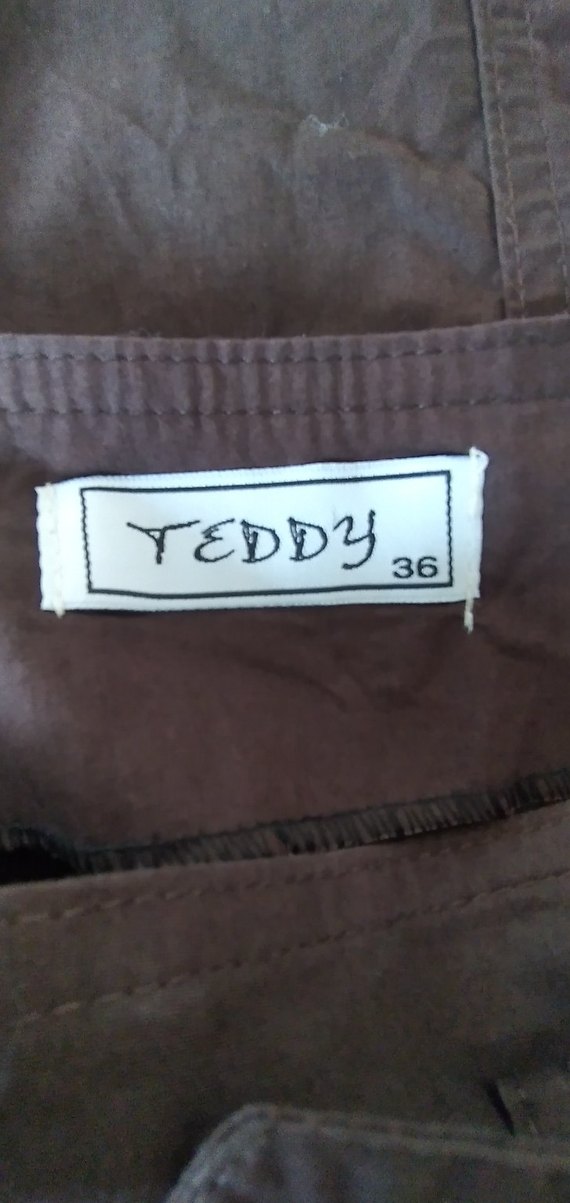 Kahverengi Midi Kuşaklı kanvas  Etek - Görsel 3