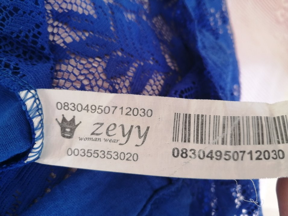 Mavi  Kedi desenli önü taşlı tişört - Görsel 4