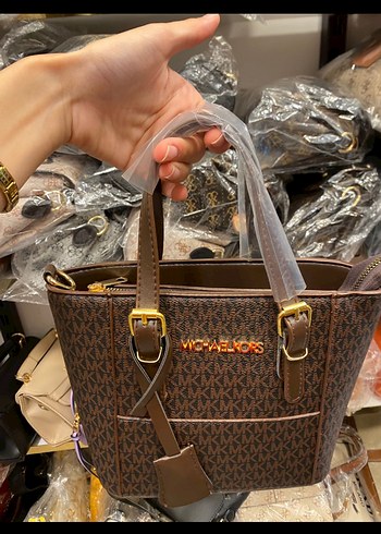 Kahverengi Deri Michael Kors Kadın Çanta