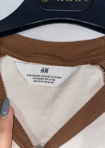H&M Kız Çocuk Kahverengi Uzun Kollu Crop