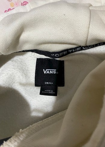 Vans Beyaz Baskılı Kapüşonlu Kadın Sweatshirt